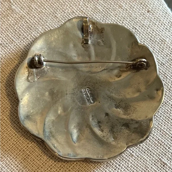 Vintage Mexico Silver Abalone Shell Brooch and Pendant C Clasp - Picture 7 of 10